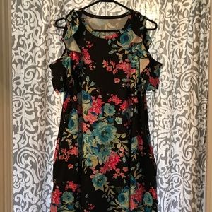 Boutique Ruffled Cold-Shoulder Dress